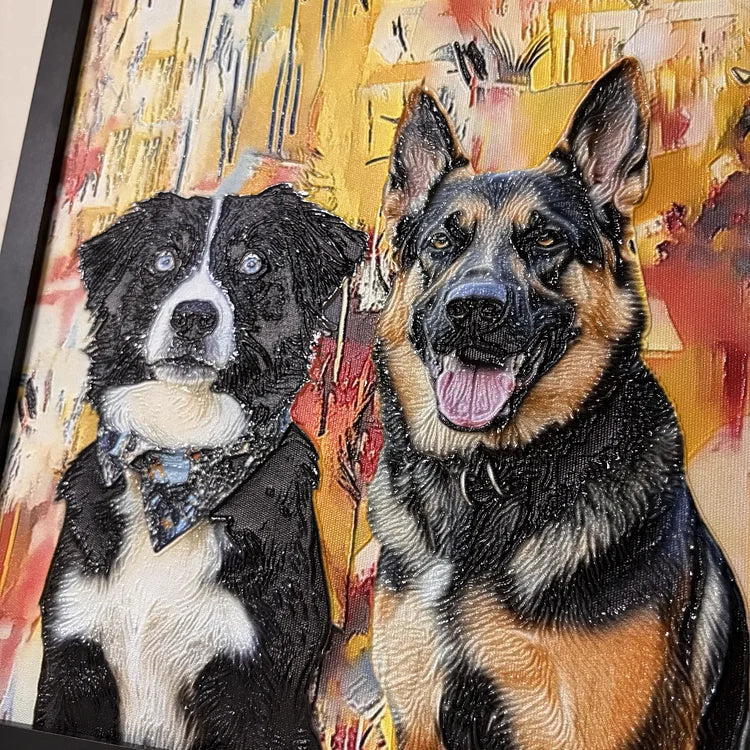 3D Embossed Canvas Painting Custom Pet Portrait Canvas Collection - Image 3