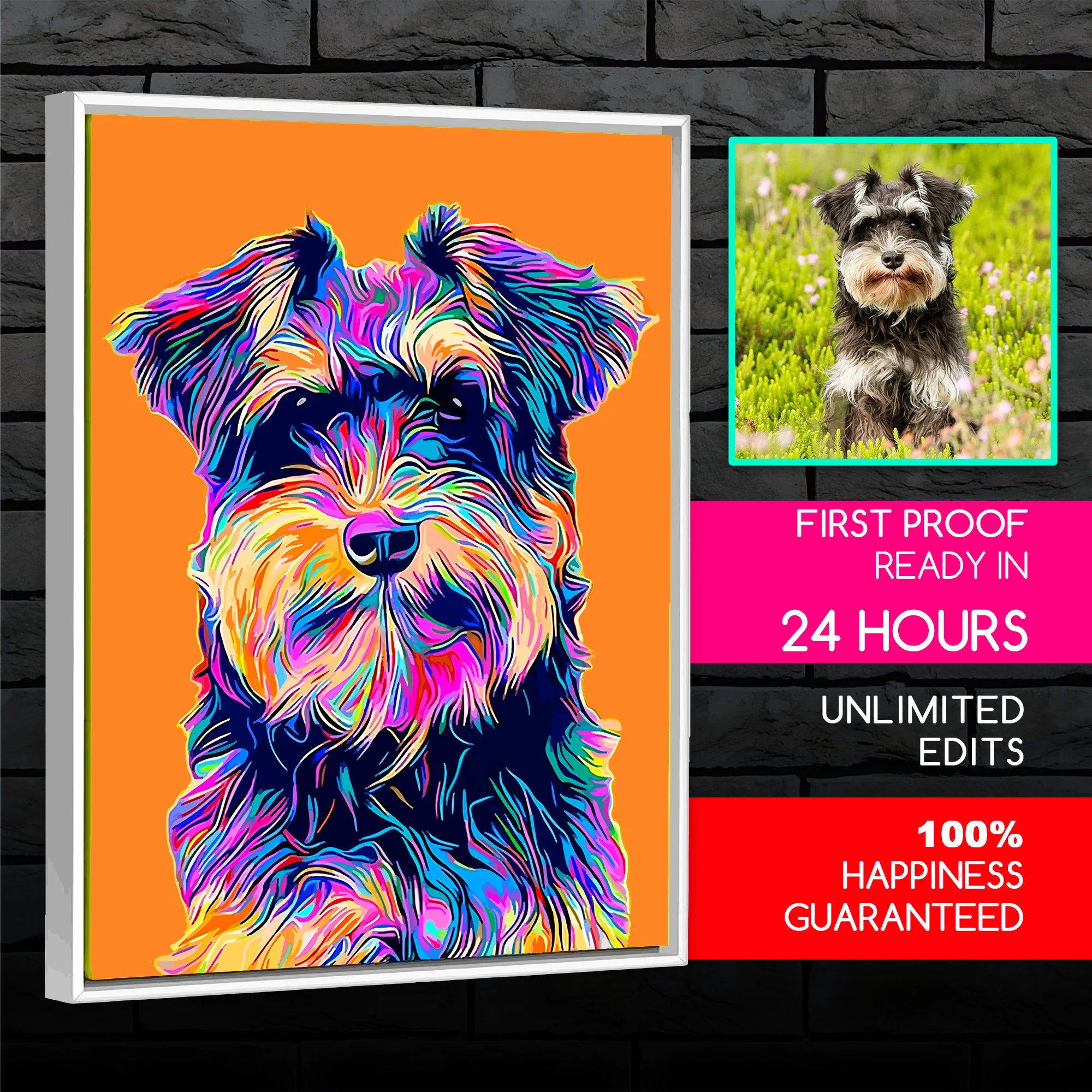 Custom Pet Portrait from Your Photo, Pop Art, Dog, Cat - Image 4