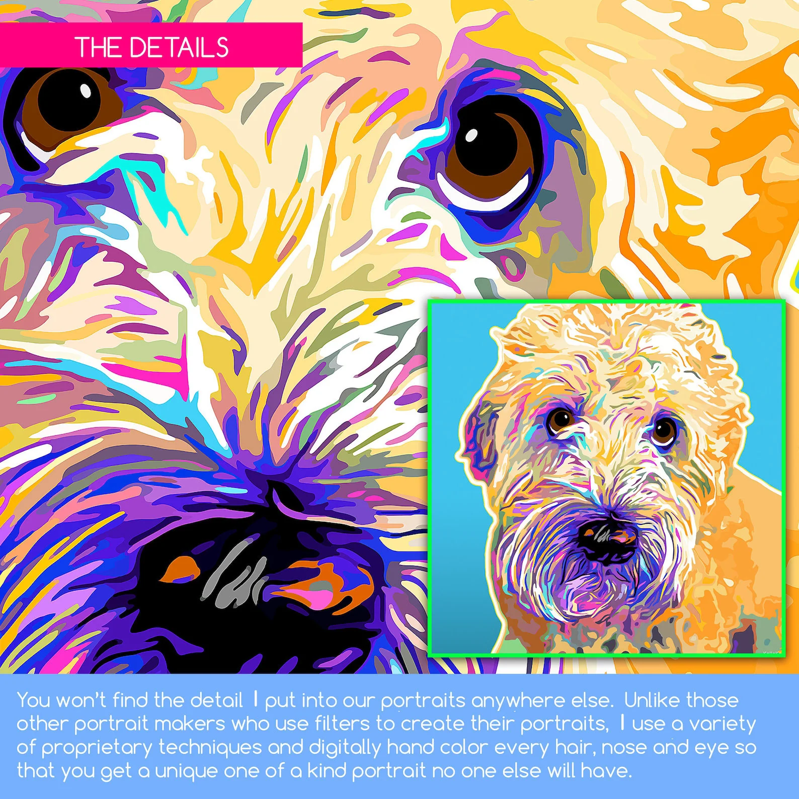 Custom Pet Portrait from Your Photo, Pop Art, Dog, Cat - Image 5