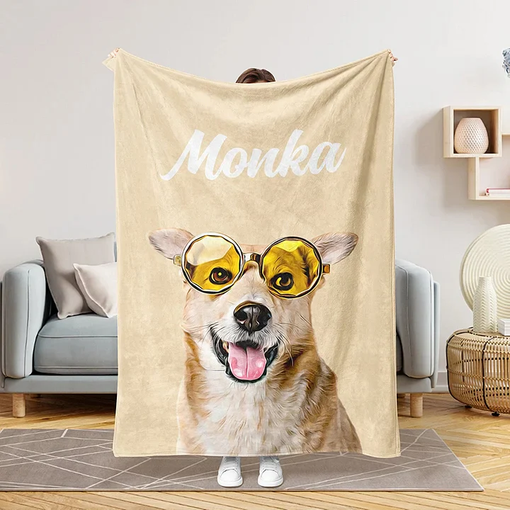 Custom Your Dog Cat Photo Pet Blanket Oil Painting, Pet Lover Gifts - Image 5
