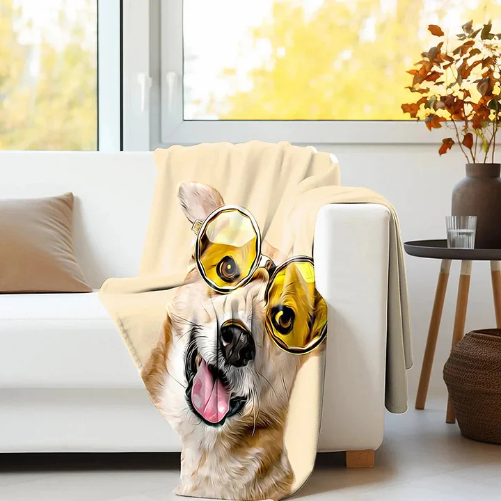 Custom Your Dog Cat Photo Pet Blanket Oil Painting, Pet Lover Gifts - Image 6