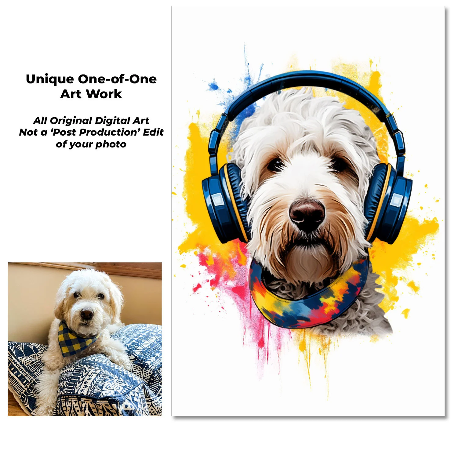 Graffiti Dog Art, Custom Pet Portrait from Photo, Pop Art - Image 2