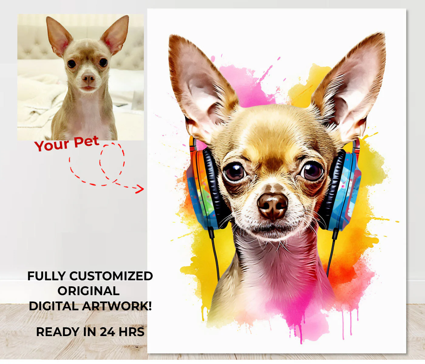 Graffiti Dog Art, Custom Pet Portrait from Photo, Pop Art - Image 3