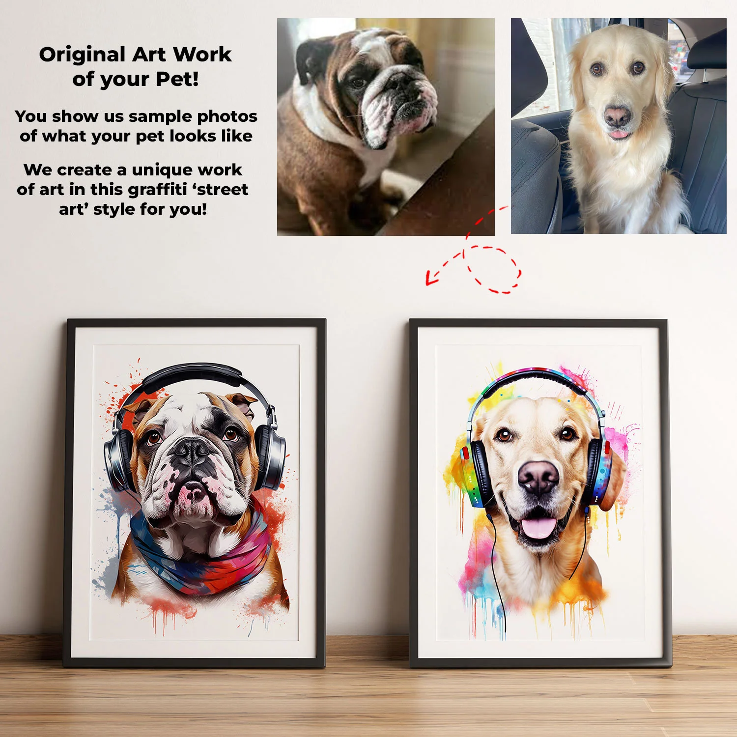 Graffiti Dog Art, Custom Pet Portrait from Photo, Pop Art - Image 6