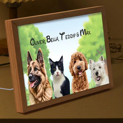 Personalised Light Up Picture Frame (4 Pets) - Image 3