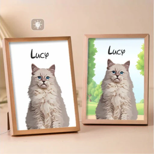Personalised Light Up Picture Frame (Cat) - Image 3