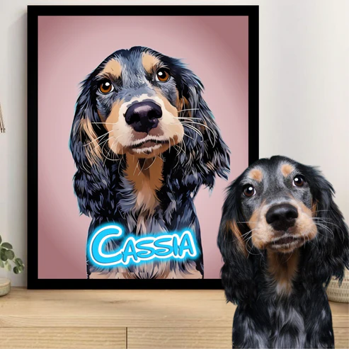 Pet Portrait Frame With Neon Light - Image 3