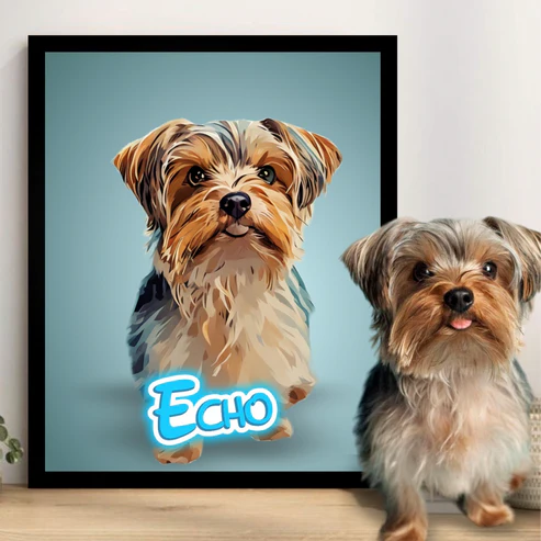 Pet Portrait Frame With Neon Light - Image 4
