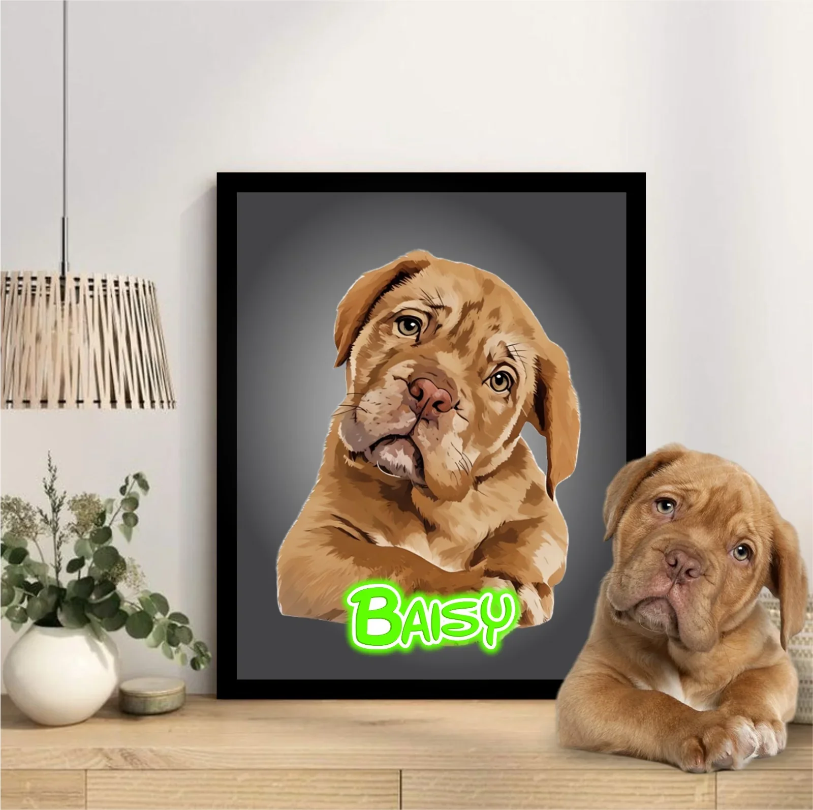 Pet Portrait Frame With Neon Light - Image 7