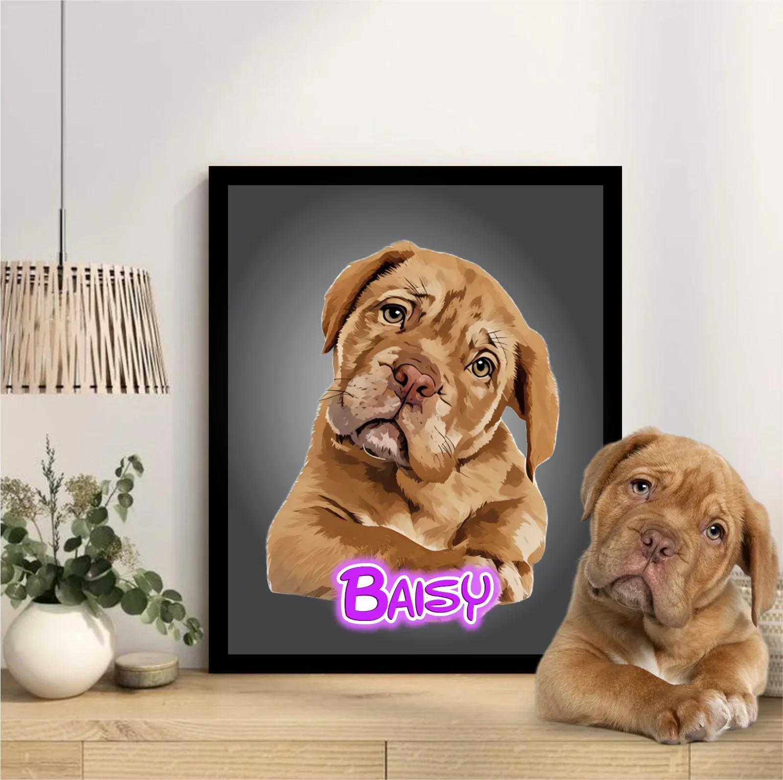 Pet Portrait Frame With Neon Light - Image 8